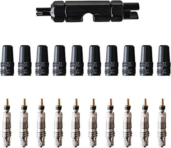 Presta Ventielkernen Set - Ventiel Reparatie Kit - Fietsbanden Onderhouden - Met Kernverwijderaar - 10 Stuks - Metaal — afbeelding 2