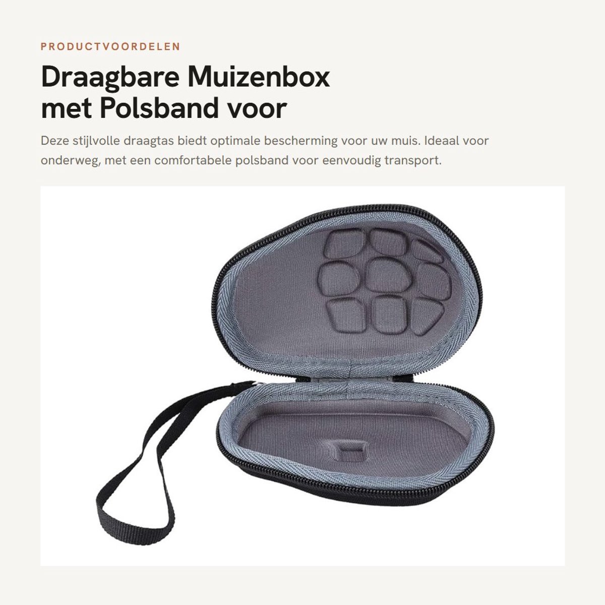 Dailygoods- Muizenbox Draagbaar - Waterdicht - Valbestendig - Luxe Schuim - Polsband - Afmetingen 14,5 x 10,5 x 3,5 cm - Opbergkoffer