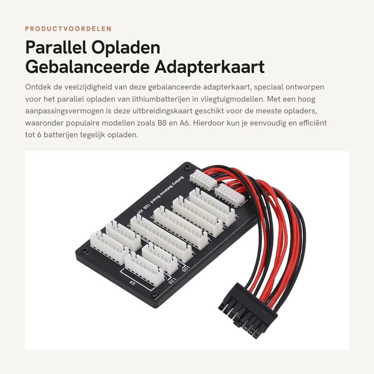 Dailygoods - Parallel Opladen - Gebalanceerde Adapterkaart - Geschikt voor Lithiumbatterijen - 12S Formaat - Uitbreidingskaart - Voor Vliegtuigmodelle...
