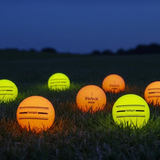 Glow in the Dark Golfballen - Nacht Golfballen - Golfen in het Donker - UV-Geactiveerd Gloeiend - 6 stuks - Geel — afbeelding 2