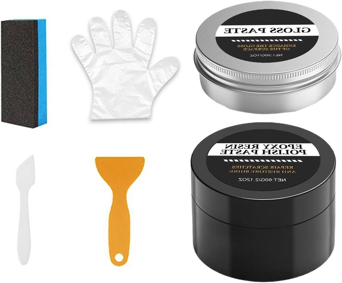 Hars Polijsten Kit - Krasverwijderaar Set - Oppervlakken Herstellen - Hoogglans Afwerking - 60g + 30g - Niet gespecificeerd