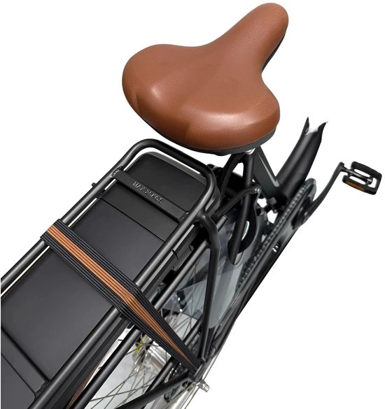 Vogue Basic N3 Elektrische Fiets - Mat Zwart met Bruine Accenten - 47 cm — afbeelding 3