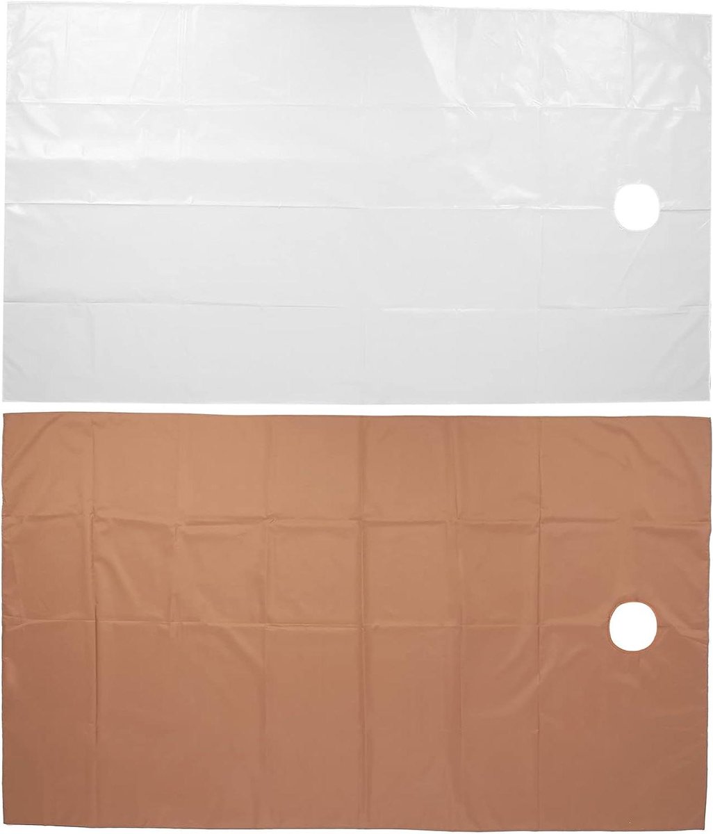 Schoonheidssalonlakens - Behandelbed lakens - Spa behandelingen - Olie-proof technologie - 200 x 115 cm - Wit en donkerbruin