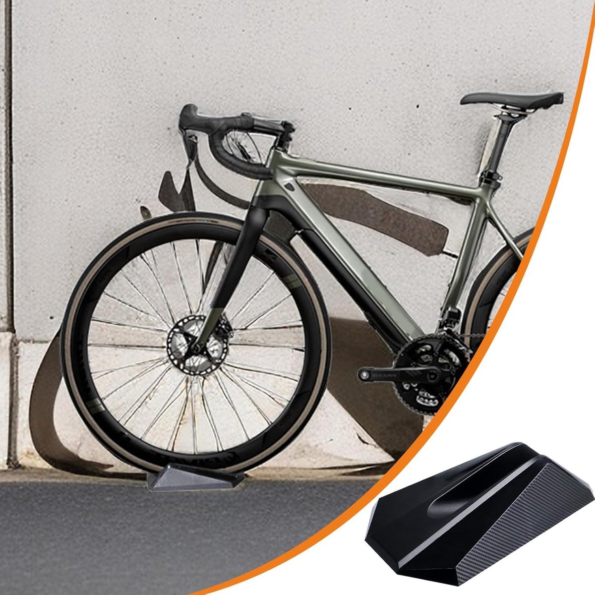 Voorwiel Verhoger - Fiets Stabilisator - Indoor Fietsen - Vloer Beschermend - 24 x 15 x 7 cm - Zwart