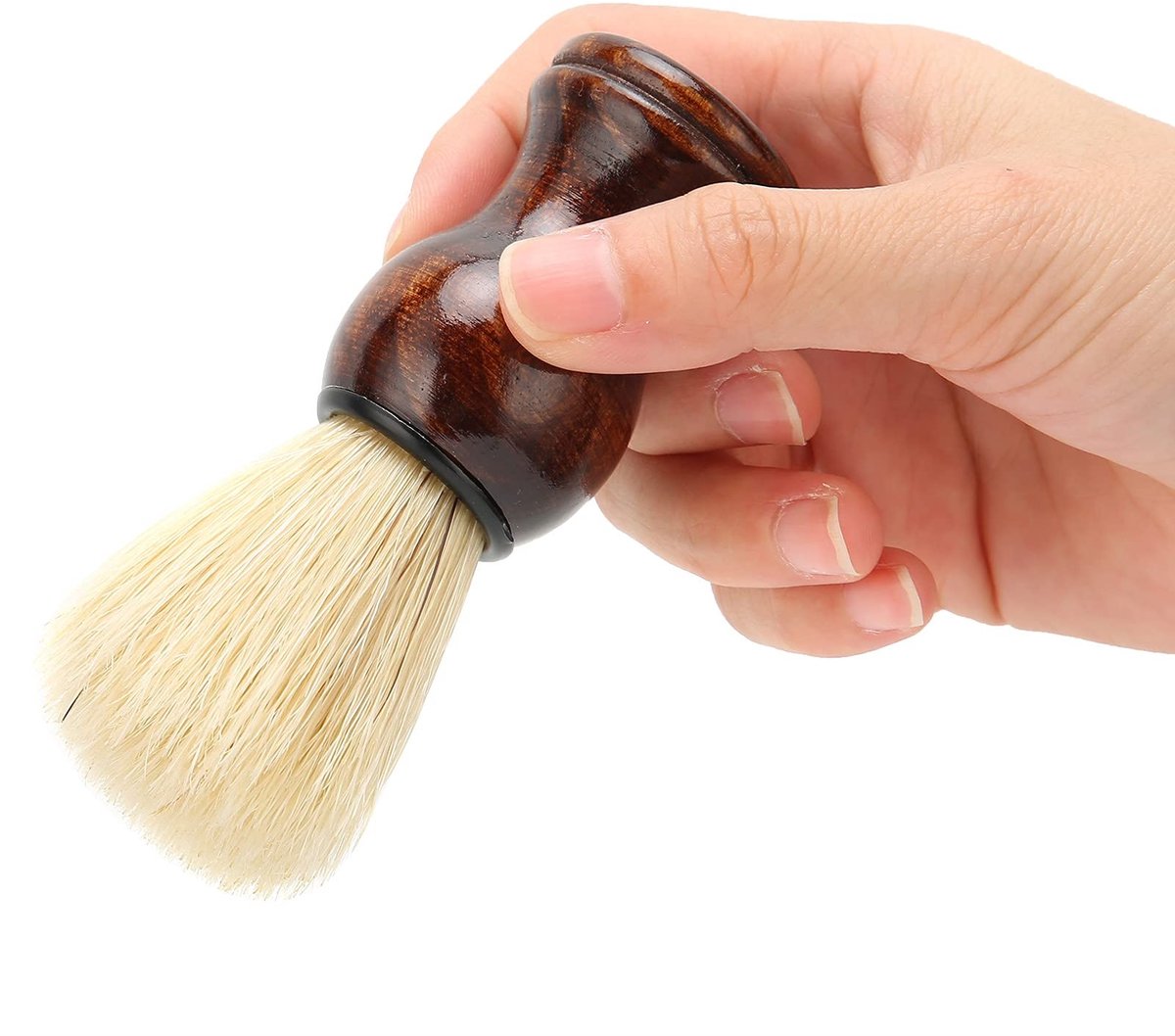 Dailygoods- Scheerkwast Lichtgewicht - Baardscheerkwast - Houten Handvat - Voor Thuisgebruik - Reinigingsborstel - Geschikt voor Salon - Scheerschuimborstel