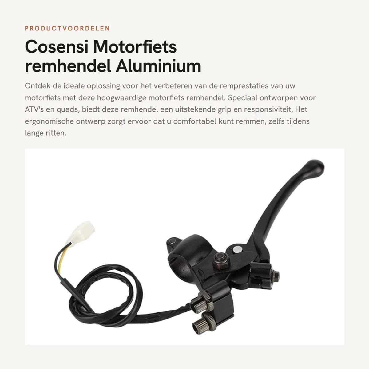 Dailygoods- Remhendel Ergonomisch Ontwerp - Remhendel Fiets - Remhendel Fatbike - Aluminiumlegering - 7/8 Inch 22 mm - Eenvoudig te Monteren - Remstang