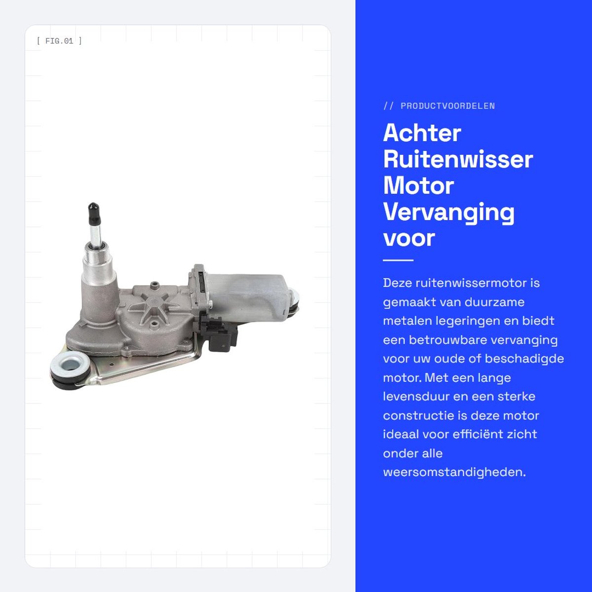 Dailygoods- Ruitenwissermotor Sterk Metaal - Vervanging - Nauwkeurige Pasvorm - Duurzaam Materiaal - Eenvoudige Installatie - Geschikt voor Sport Utility 2011-2013 - Wissermotor