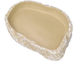 Reptielen Voerbak - Voederplaat Schotel - Aquarium Onderhouden - Platte Bodem Ontwerp - 10.7x7.5cm - Geel