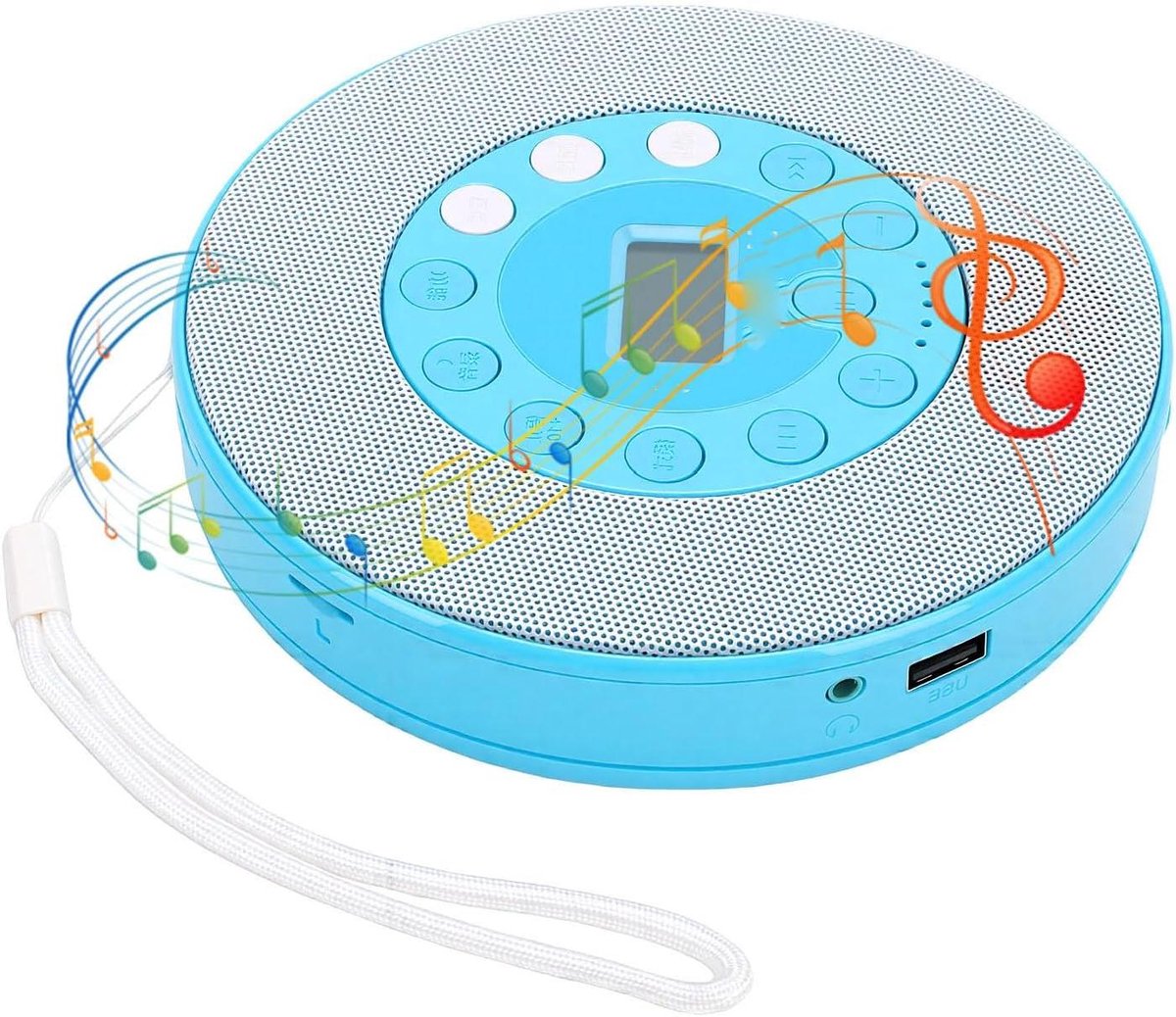 Draagbare CD-speler - Muziekspeler USB - Muziek Luisteren - Ingebouwde Luidspreker - 22 x 16 x 5 cm - Blauw