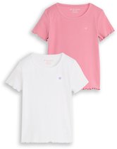 Tom Tailor - Geribbeld T-shirt in een set van 2 - Maat 128/134 - White