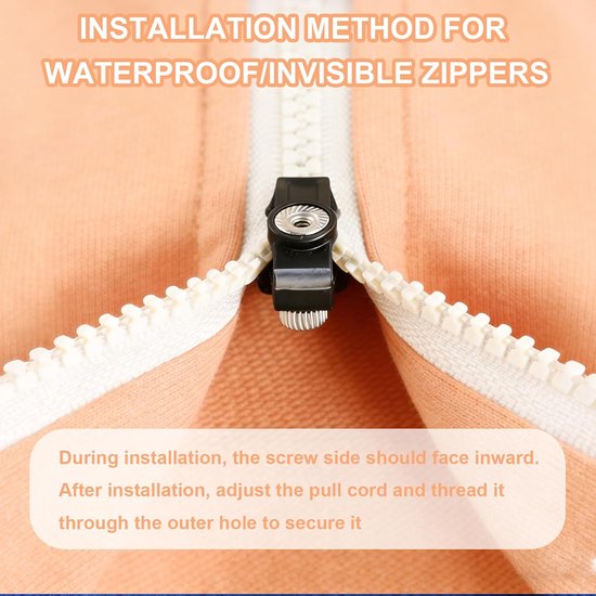 Rits reparatie kit - Universele ritskop - Kleding repareren - Gereedschapsvrije installatie - 12 stuks - Zwart — afbeelding 2