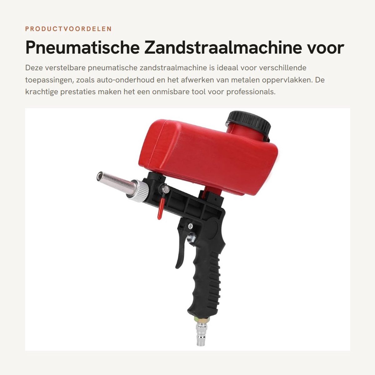 Dailygoods- Zandstraalmachine Verstelbaar - Pneumatische Handzandstraalmachine - Draagbaar - Grote Capaciteit - Veiligheidsplaat - Voor Diverse Zandsoorten - Straalmachine