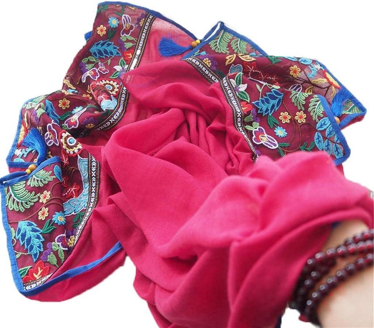 Dames Sjaal - Mode Accessoire - Stijlvol Dragen - Huidvriendelijk Materiaal - 180x90cm - Rood