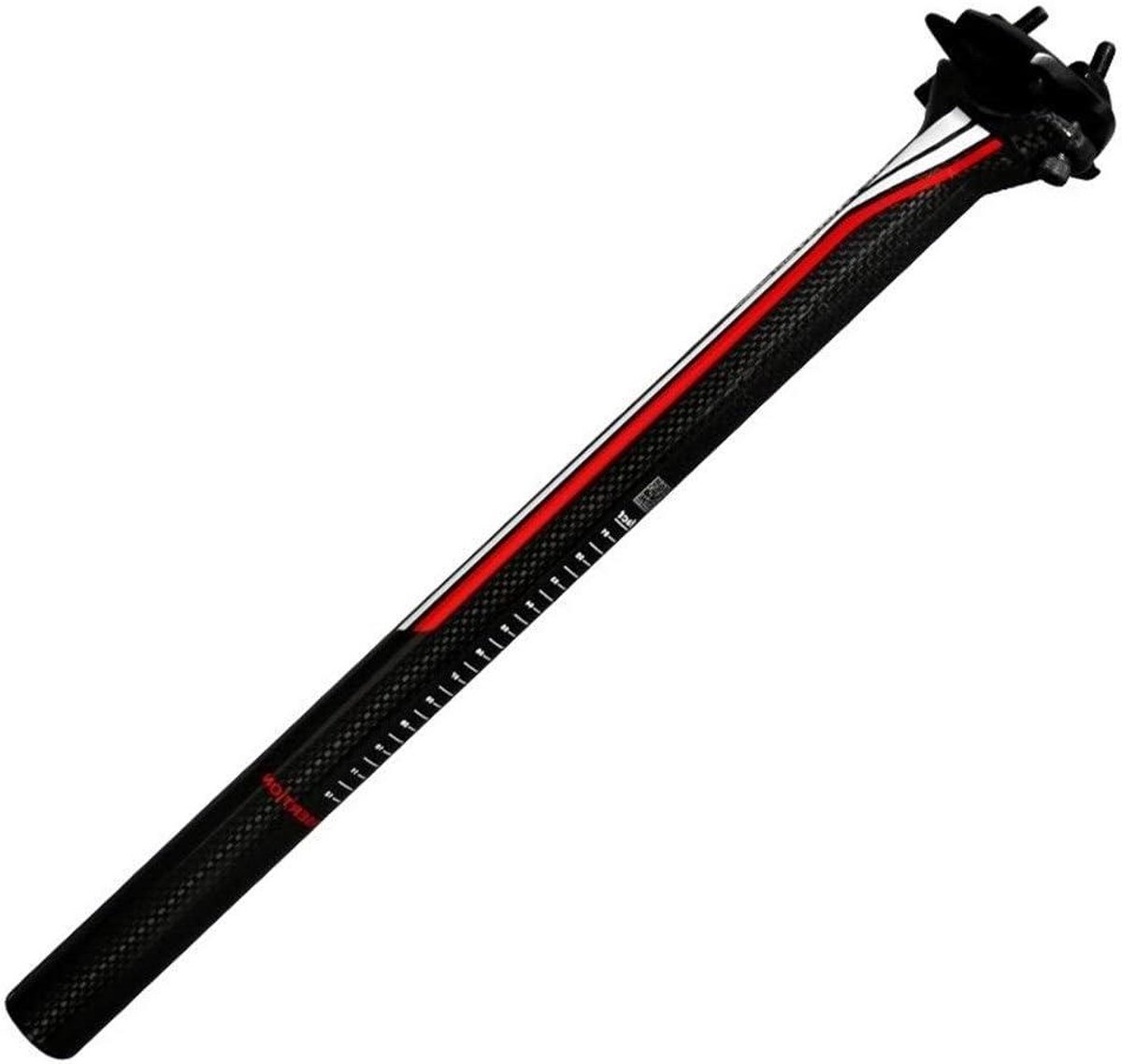 Zadelpen Koolstofvezel - Fietszadelpen MTB Racefiets - Comfortabel Fietsen - Lichtgewicht Composiet - 27.2/30.8/31.6 x 350/400mm - Wit