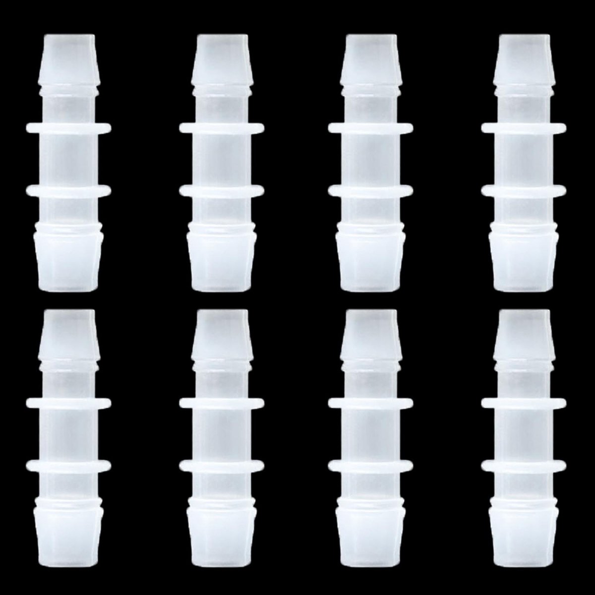 Dailygoods- Slangkoppeling 8 Stuks - Kunststof Slangkoppeling - PP-Buisconnector 4,8 x 7,9 mm - Weerhaakverloopverbinding - Geschikt voor Water/Olie/Chemicaliën - Hoogwaardig Materiaal - Slangadapter