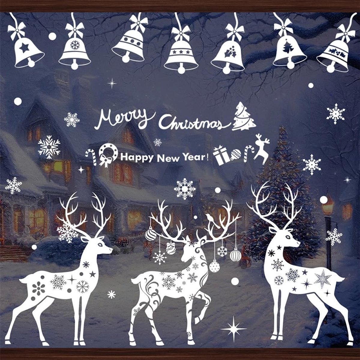 Dailygoods- Raamstickers Kerst - 3 Vellen PVC - Dubbelzijdig - Waterdicht - Kinderen - Decoratie voor Ramen - Vrolijke Patronen - Kerstdecoratie