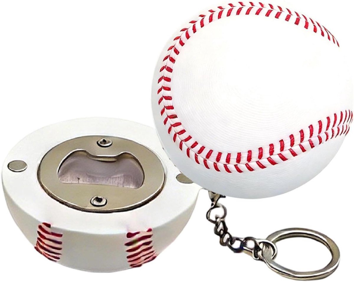Flesopener Sleutelhanger - Sportbal Gadget - Feest Keuken Bar - Magnetisch Ontwerp - Compact Formaat - Honkbal Stijl