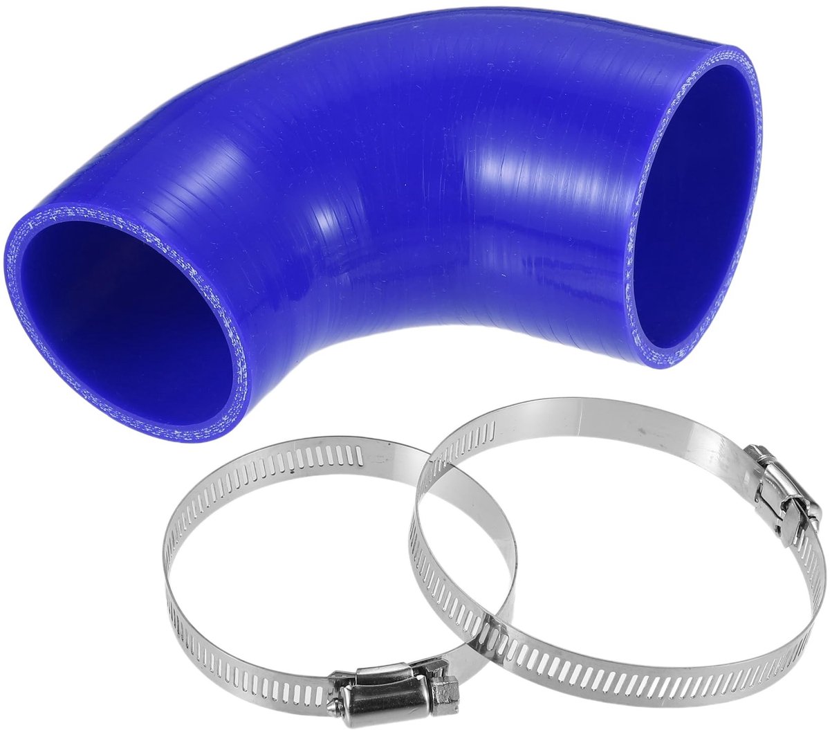 Dailygoods- Slangkoppeling 63mm/76mm - 4-laags Siliconen - Temperatuur/Drukbestendig - Intercooler/Inlaatleidingen - Blauw - 90 Graden Bocht - Siliconenslang