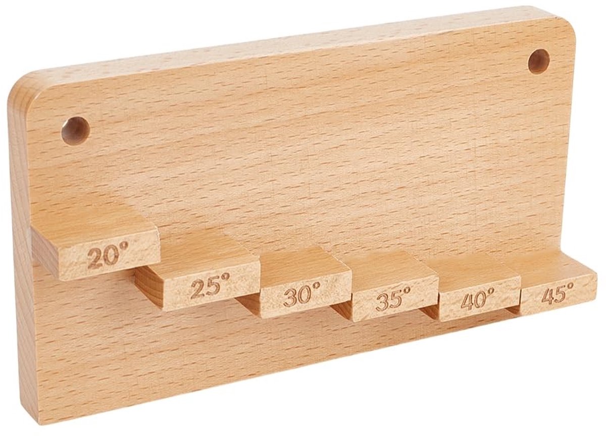 Dailygoods- Slijpmeter Beukenhout - Randslijper - Houtbewerking - Snijgereedschappen - Rechthoekige Slijphoek - 18 cm lengte - 10 cm breedte - Slijper