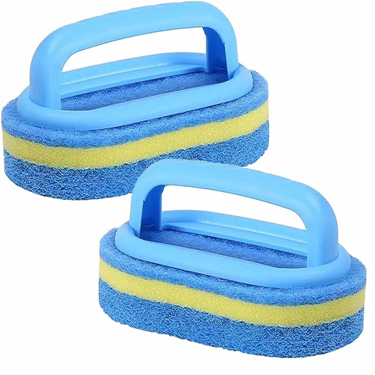 Dailygoods- Schoonmaak Spons - 2 Stuks - Ergonomisch Handvat - Duurzaam Ontwerp - Vezelig Katoen - Geschikt voor Badkamer/Keuken - Reinigingsborstel
