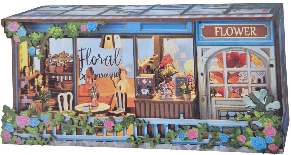 Beehub, 3D Houten Puzzel, Flower Shop, BE013157, 23,6x18x19 cm