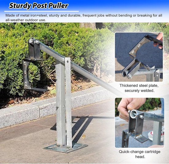 Paaltrekker Gereedschap - Stronkverwijderaar Hefboom - Tuinonderhoud Vereenvoudigen - Drie Klemmaten - 100 cm Lengte - Zwart — afbeelding 4