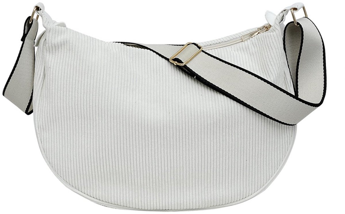 Omgoods - Corduroy Crossbody Dumpling Bag met Verstelbare Schouderband