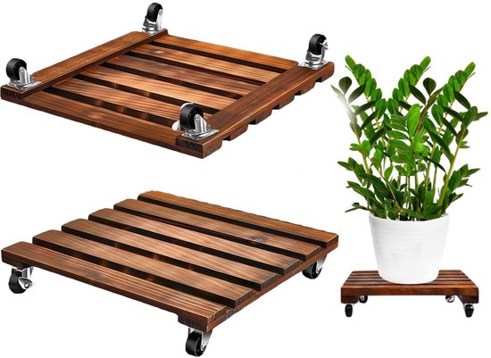 Omgoods - Set van 2 Plantrollers met 360° Wielen