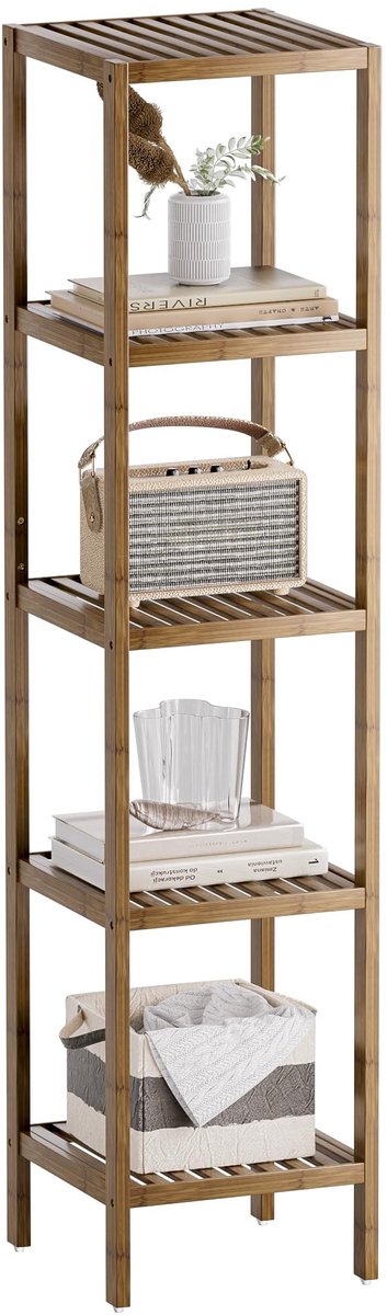 Omgoods - 5-Tier Bamboe Opbergrek voor Woonkamer en Keuken