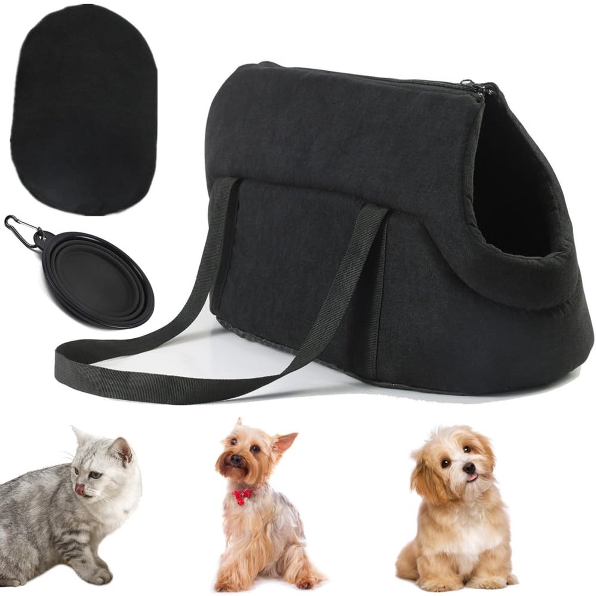 Omgoods - Draagbare Hondentas voor Kleine Honden met Opvouwbare Kom