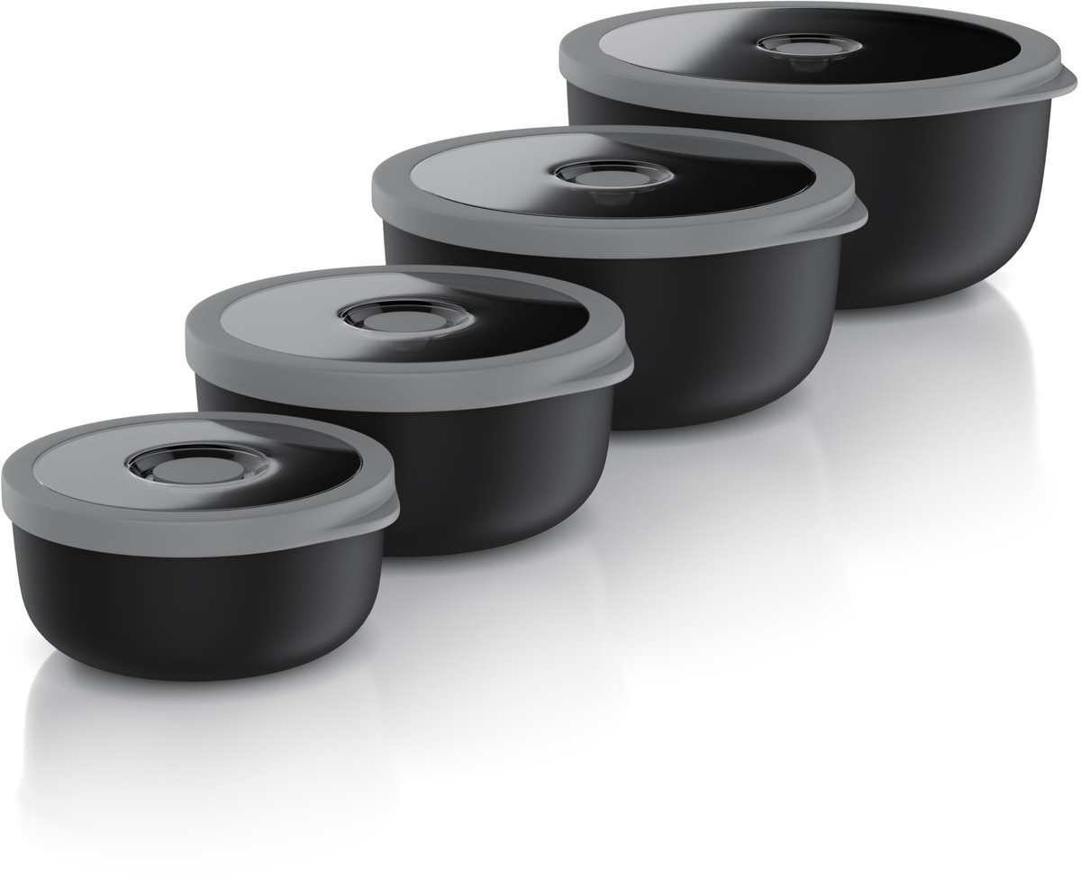 Omgoods - Set van 4 Opbergkommen met Deksel, Diverse Maten