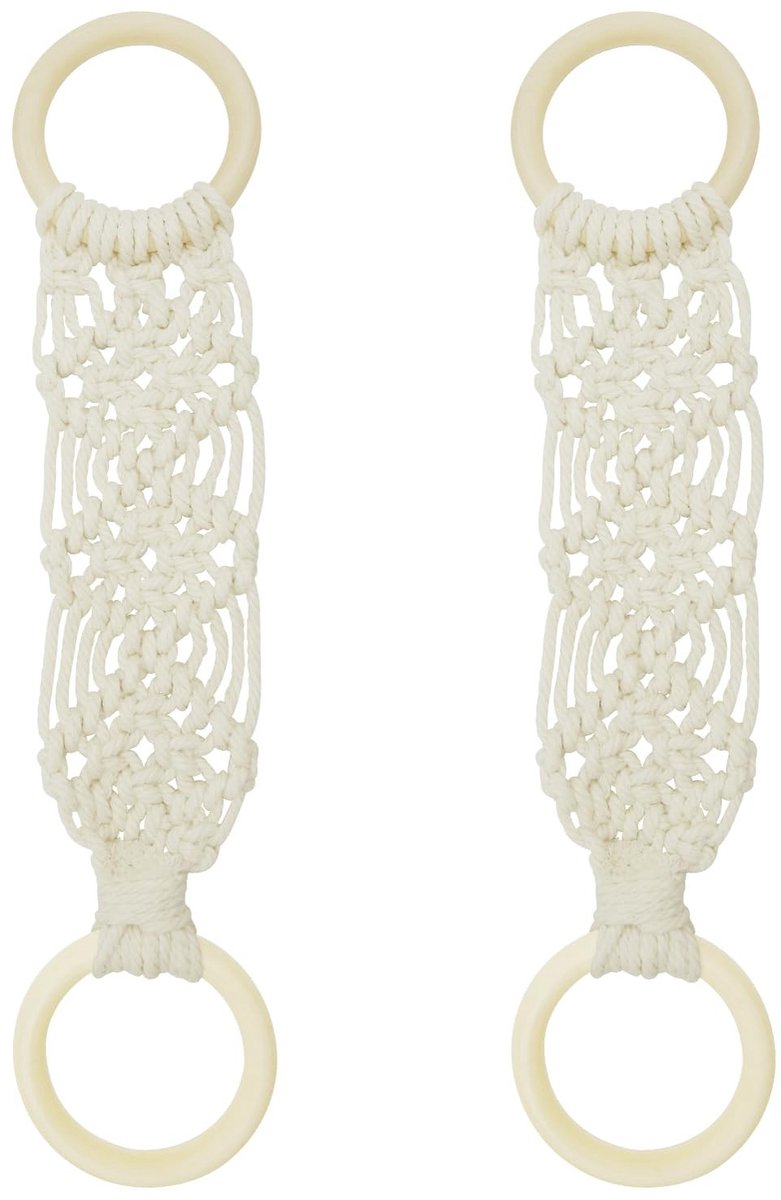 Omgoods- Handdoekhouder Kaki - Handgeweven Keukenhanddoekhouder - Keukenhanddoekring - Handdoekhouder met Ophanglus - Set van 2 - Bohemian Stijl - Handdoekring