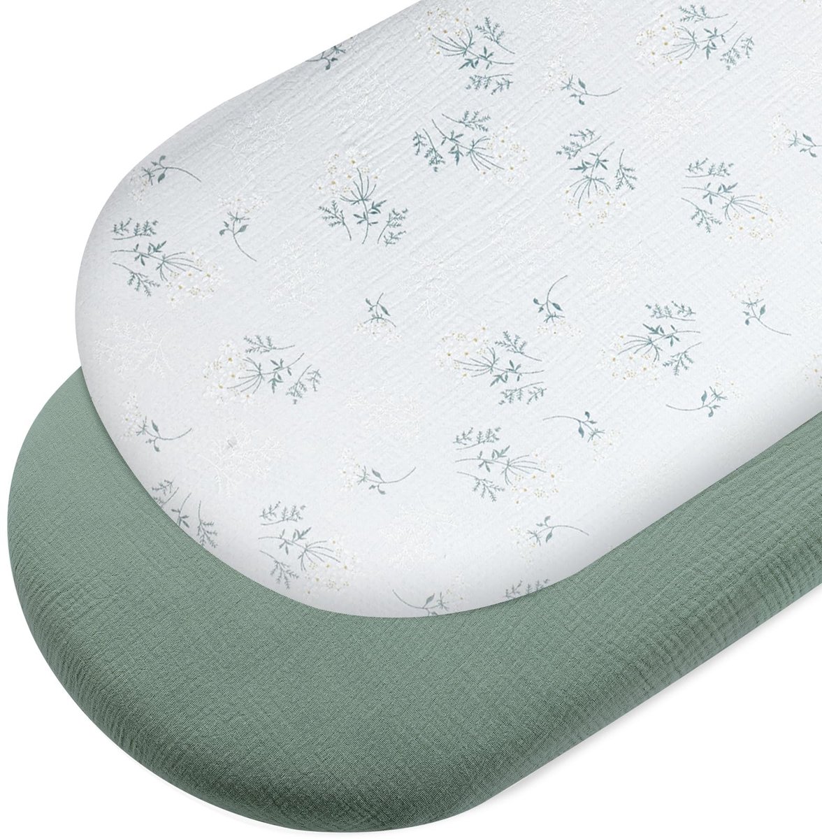 Omgoods - Set van 2 Muslin Fitted Sheets voor Babybedje 90x55cm