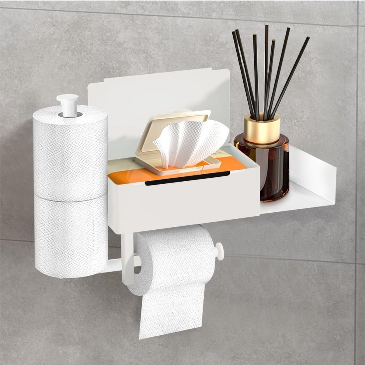 Omgoods - Wand Toiletpapier Houder met Doos voor Nat Wipes