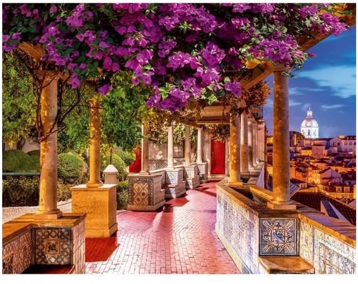 Omgoods - Puzzel van 2000 Stukken van Het Mirador van Santa Luzia, Lissabon