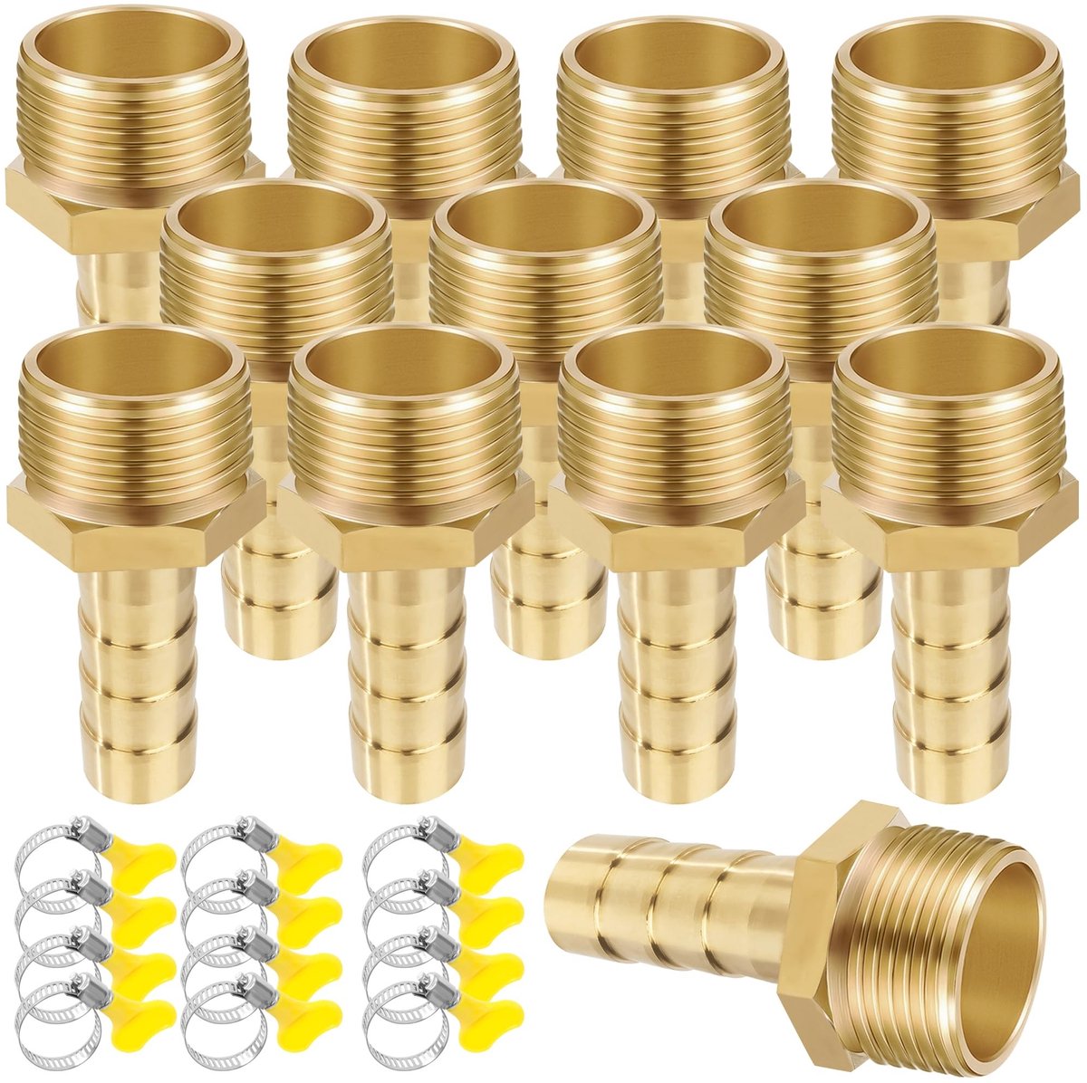 Omgoods - Set van 12 Messing Slangadapters