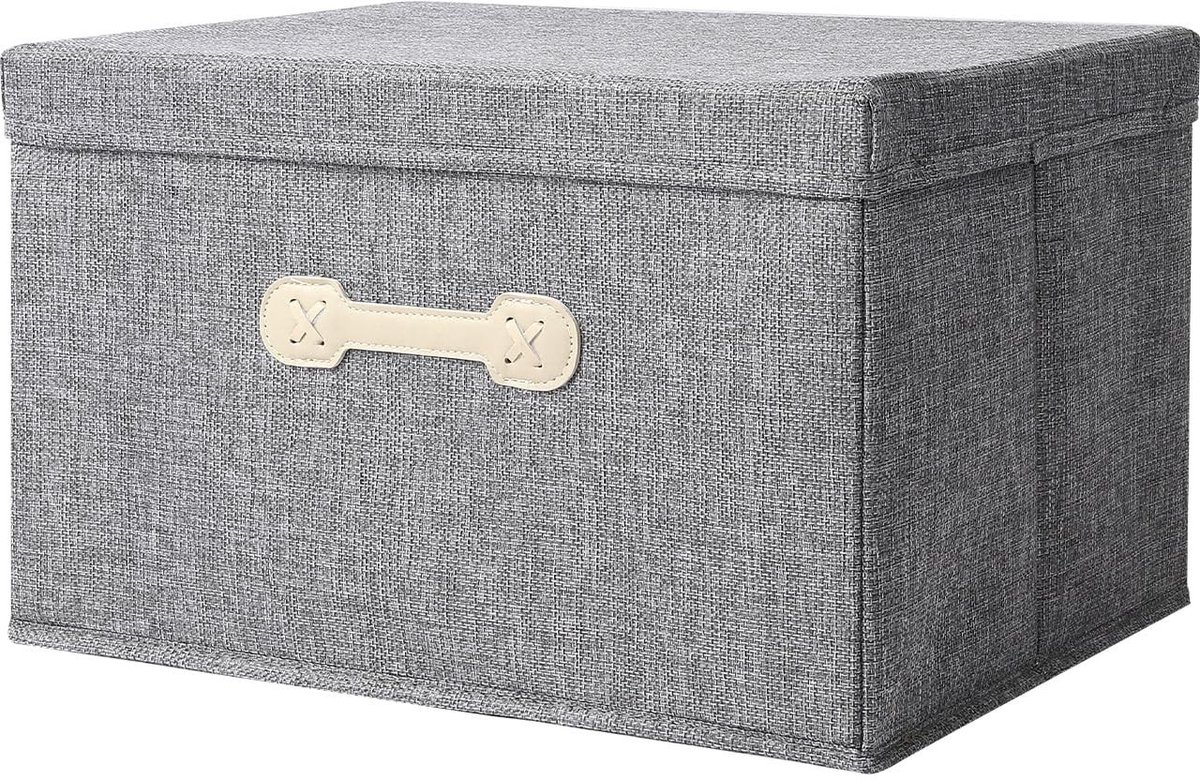 Omgoods - Decoratieve Vouwbare Opbergdoos met Deksel Grijs