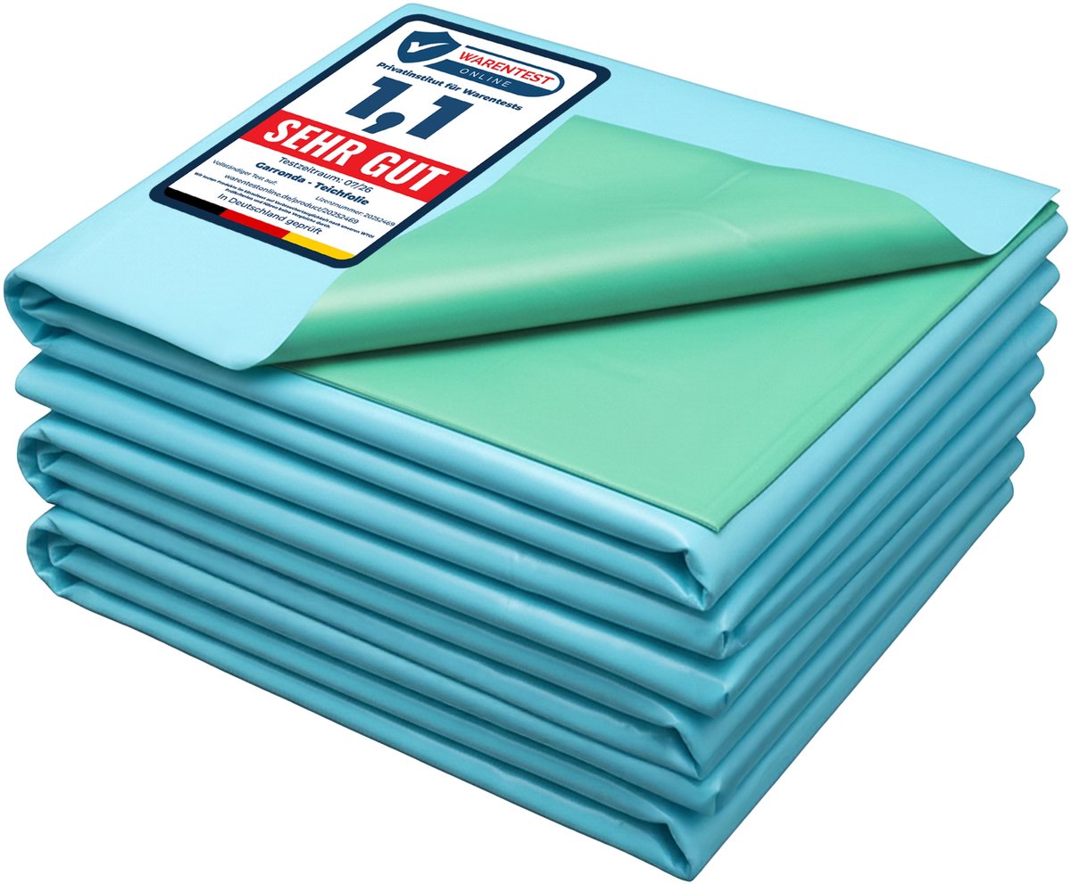 8 x 8 m Teichfolie UV-gestabiliseerd voor vijver en beekloop GD-MAR-Akwen Blauw-Groen