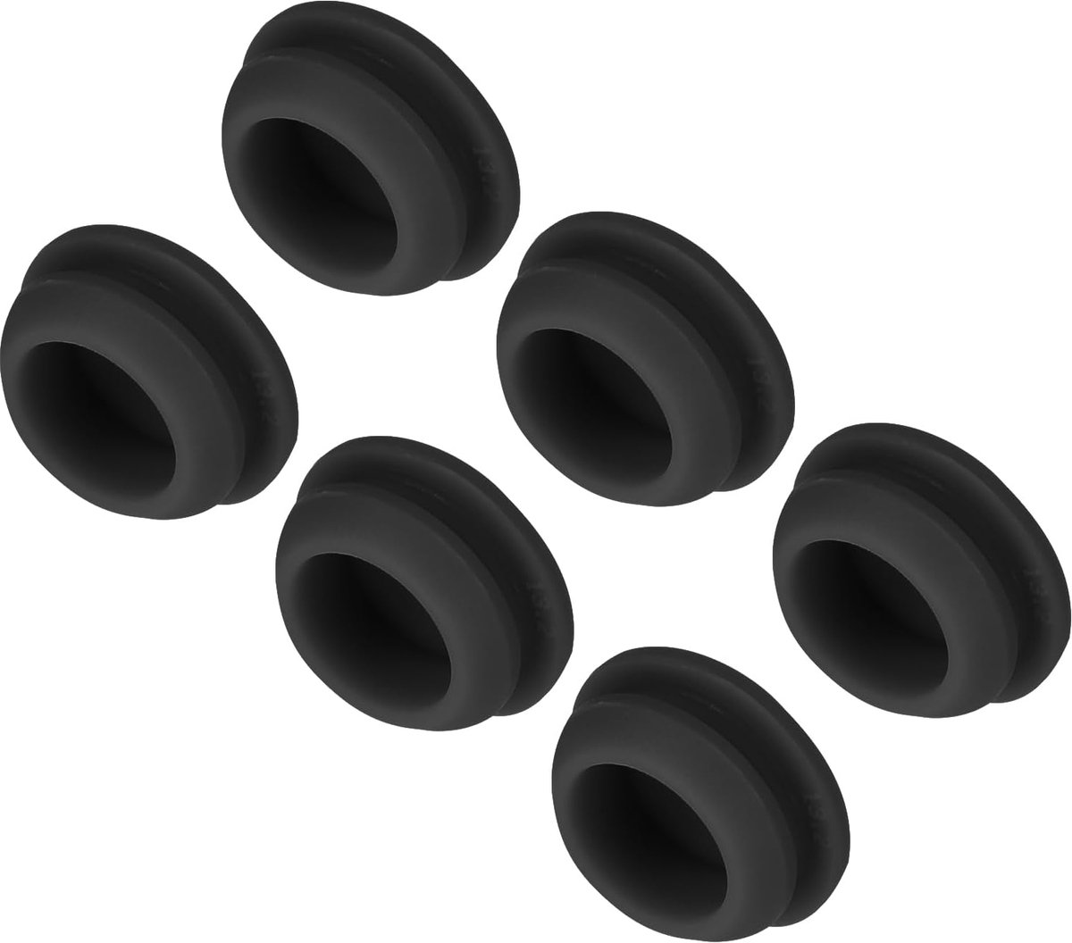 6 stuks siliconen stoppen voor gaten, montage diameter 13 mm, smalle groefbreedte 2 mm, gatafdekkingen, rond, van rubber, waterdicht voor laboratorium, zwart