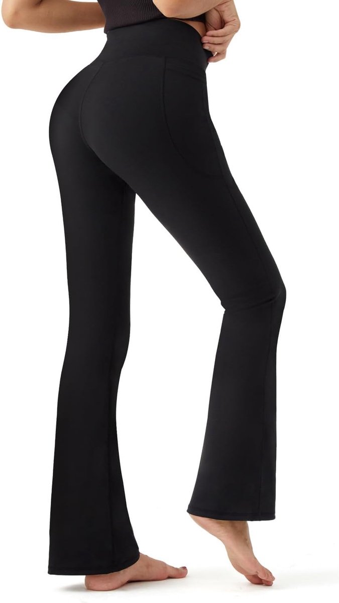 36 34 Binnenbeenlengte Tall Flare Leggings, Lange Leggings voor Lange Vrouwen met Zakken, Lange Flare Yoga Broek