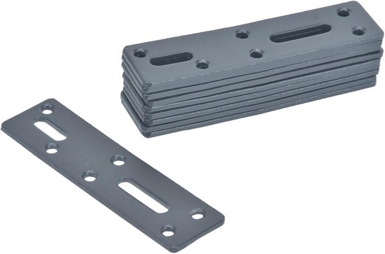 10 stuks verdikte hoekverbinders, verstelbare bevestigingshoeken, met 2 lange gaten, L-vorm, 90 graden hoekverbinding, metalen hoek, meubelhoek voor plank, tafel stoel, 3 mm dik (zwart, 30 x 112 mm) — afbeelding 2