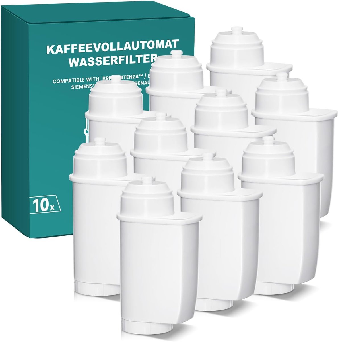 Waterfilter voor Siemens EQ Series, EQ6 Plus S700, EQ9 S900/S500, EQ700, EQ500, compatibel met Brita Intenza, TCZ70003, TZ70033A filterpatronen (10 Stück)