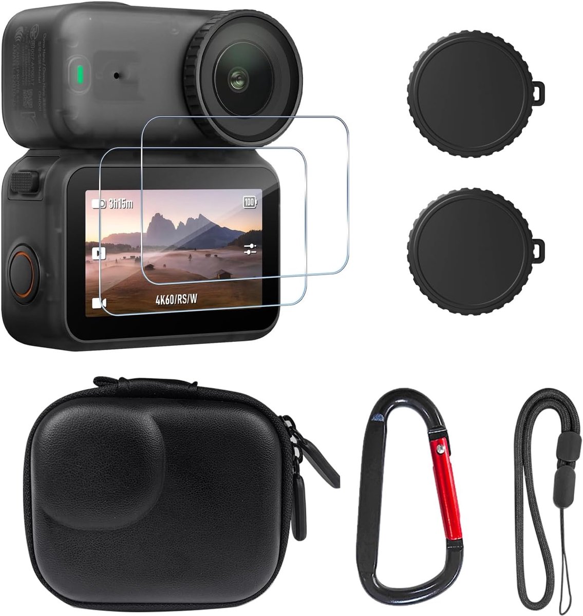 Kleine tas voor DJI Osmo Nano, siliconen lensdop objectiefbescherming, schermbeschermers en draagbare hardcase reistas voor accessoires van de Nano