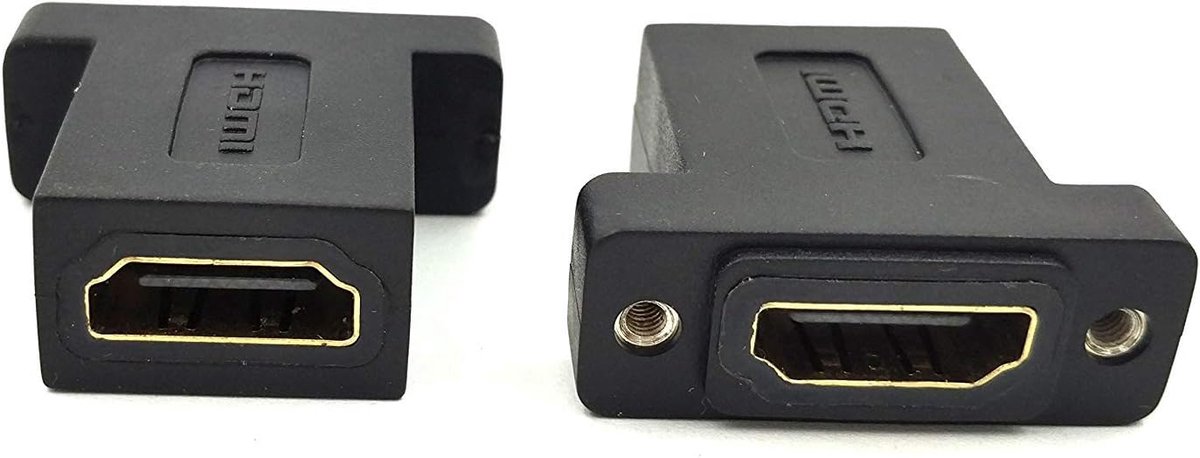 HDMI-koppelingsadapter, haokiang (2-pack) HDMI vrouwelijk naar vrouwelijk invoegen keystone panelen wandplaat connectoren koppeling adapter (zwart HDMI F/F)