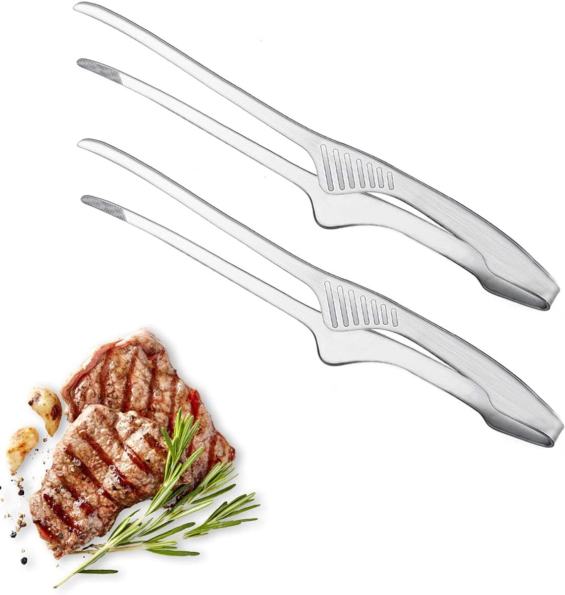 Tangen voor Koreaanse en Japanse barbecue, antislip gekartelde tips, ideaal voor het koken van zelfstaande tangen voor salade, grill, camping
