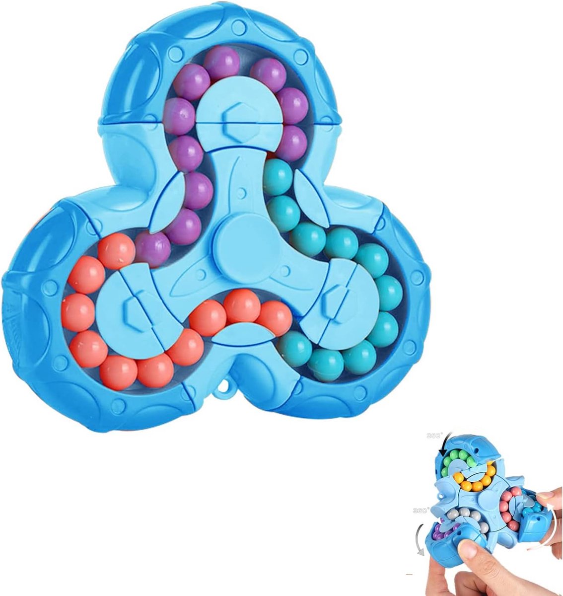 Magische bonen-Roterend Speelgoed, puzzelspeelgoed&handig spinner 2-in-1, roterend vingerdobbelstenen, fidget dobbelbal, IQ-spel, cadeau voor kinderen vanaf 3 jaar, verjaardag, vakantie