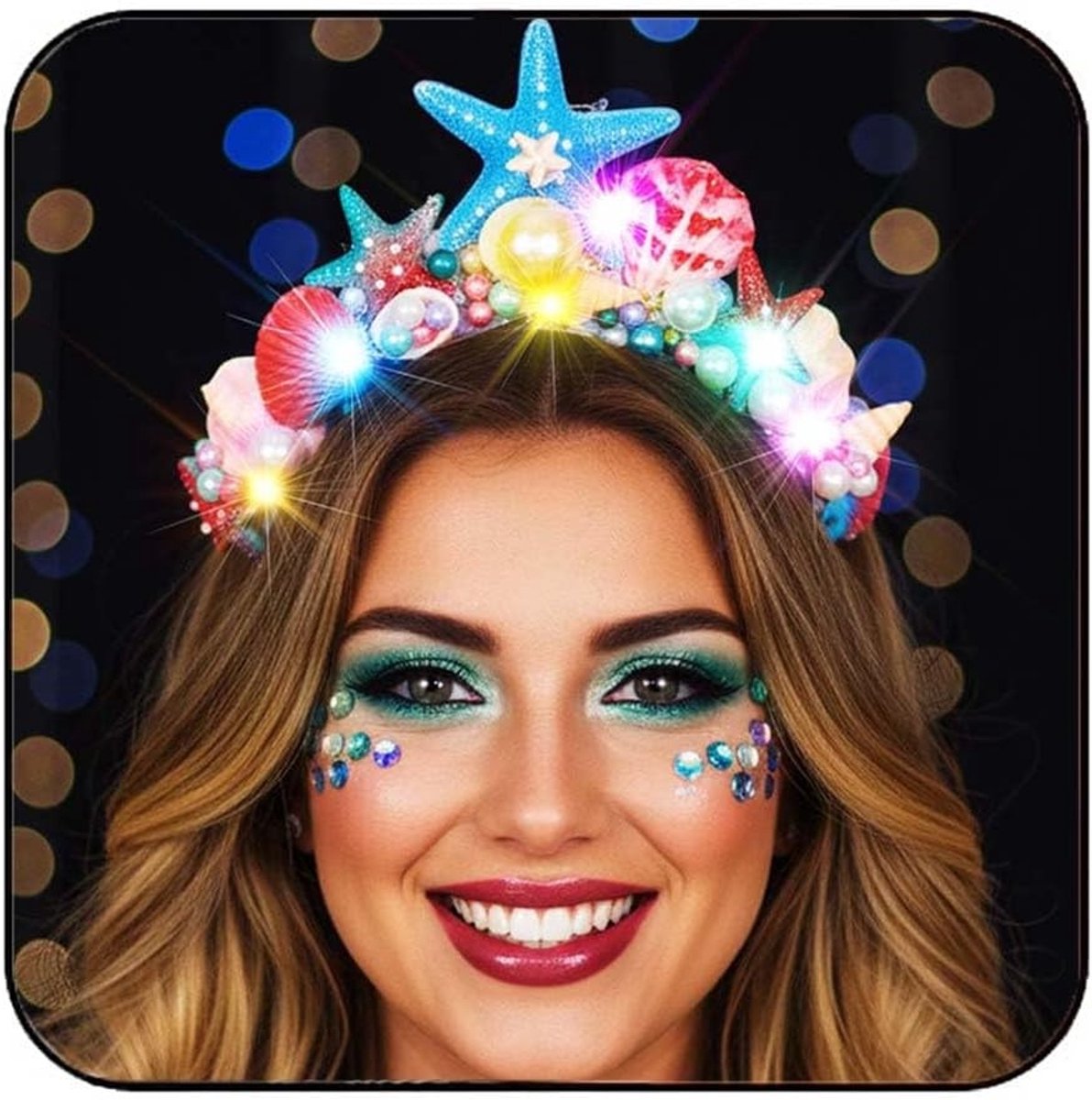 Hoofdband met zeeschelp en zeester voor zeemeermin kostuum, carnaval haaraccessoires voor vrouwen en meisjes