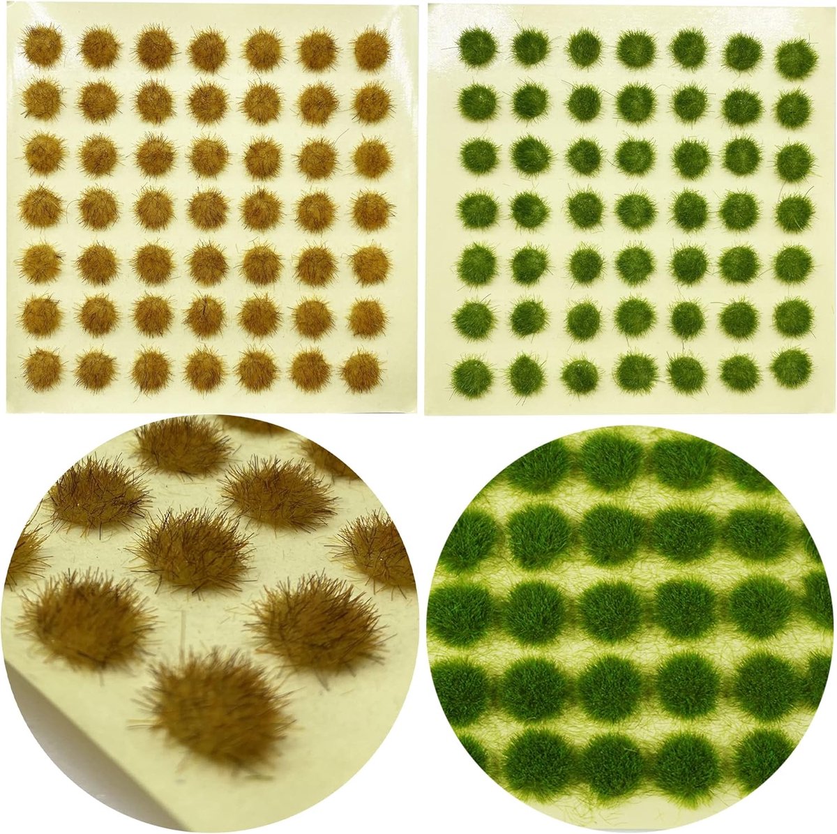 Modelgras tufts 2 kleuren - miniatuur kunstgras - 94 stuks voor treinlandschap - ShopVlot