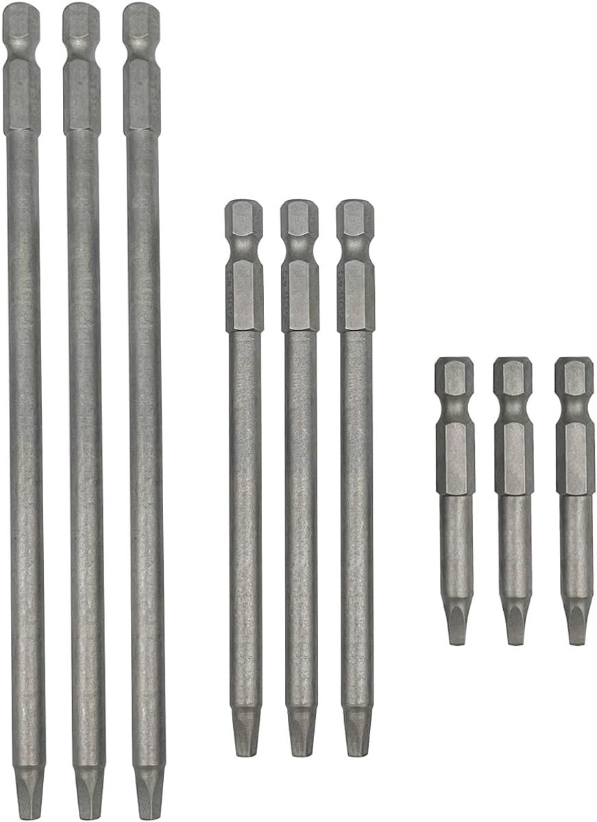 Schroevendraaier bits set 9-delig - 1/4 inch hex schacht - magnetisch - perfect voor elektrische schroevendraaier - ShopVlot