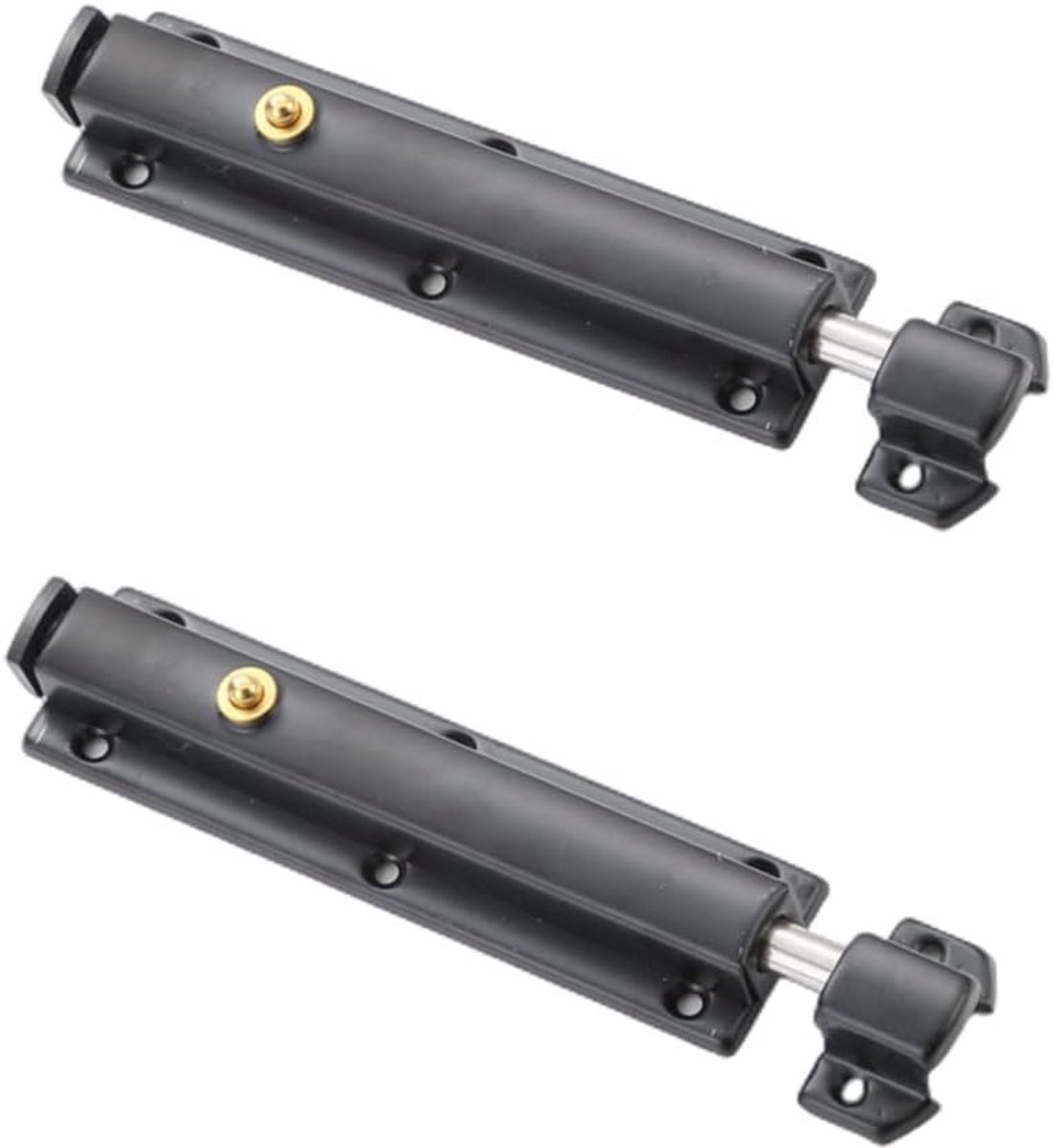 SnelShoppen - Pack van 2 Deursluitingen, 6 Inch Automatische Veersluiting, RVS Latch met Glijsluiting, Boutsluiting, Eenvoudige Montage, Deurslot voor